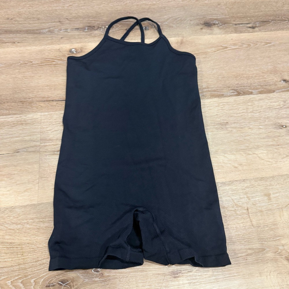 All In Motion Womens Black Ribbed Racerback Activewear Romper Bodysuit XXL 16/18